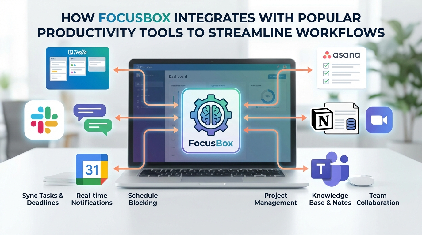 How FocusBox Integrations Supercharge Productivity: Connect Google Calendar, Trello, Slack & More (2026 Guide)