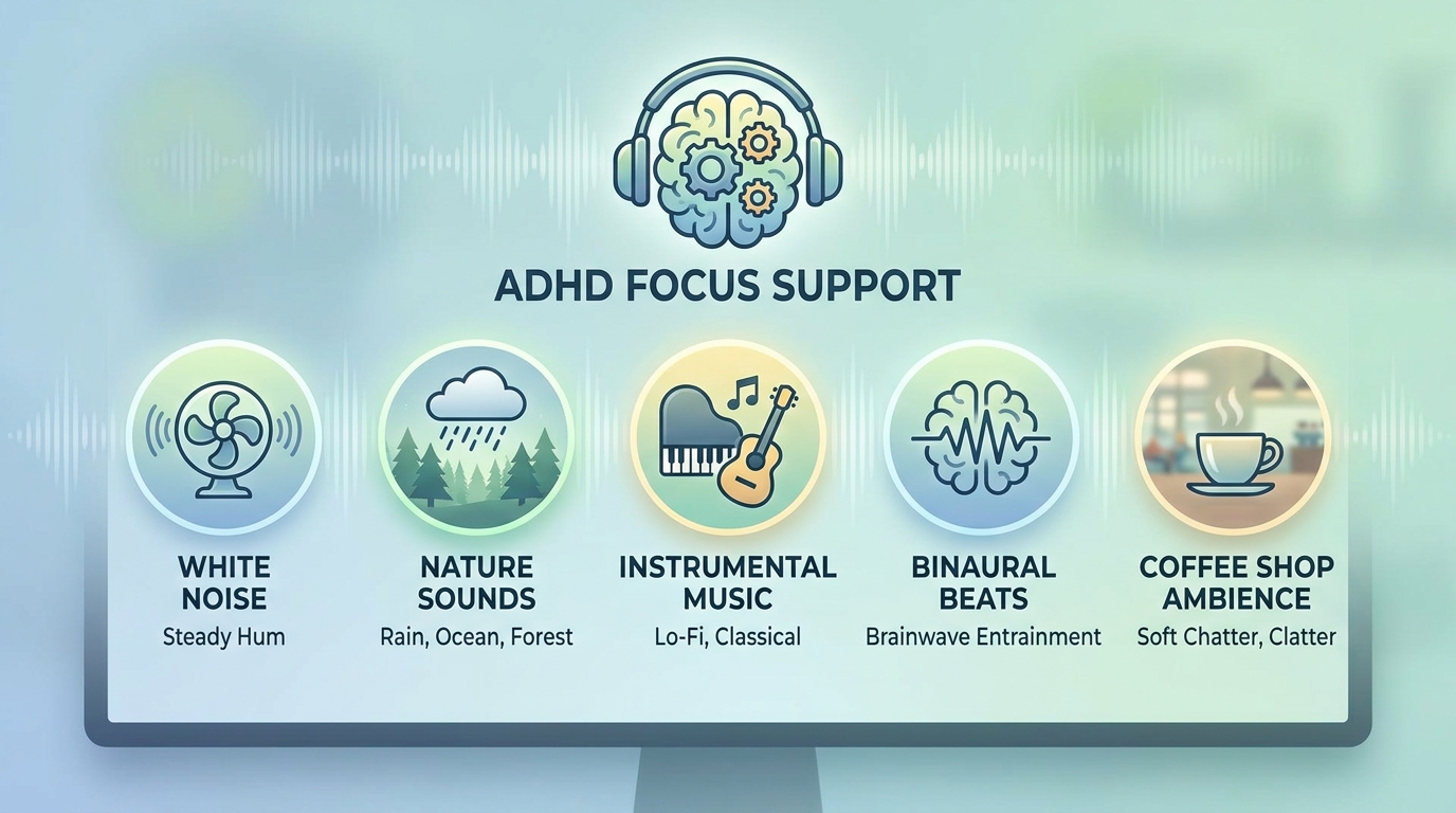 Top Ambient Sound Types That Help ADHD Users Stay Concentrated (2026 Guide)