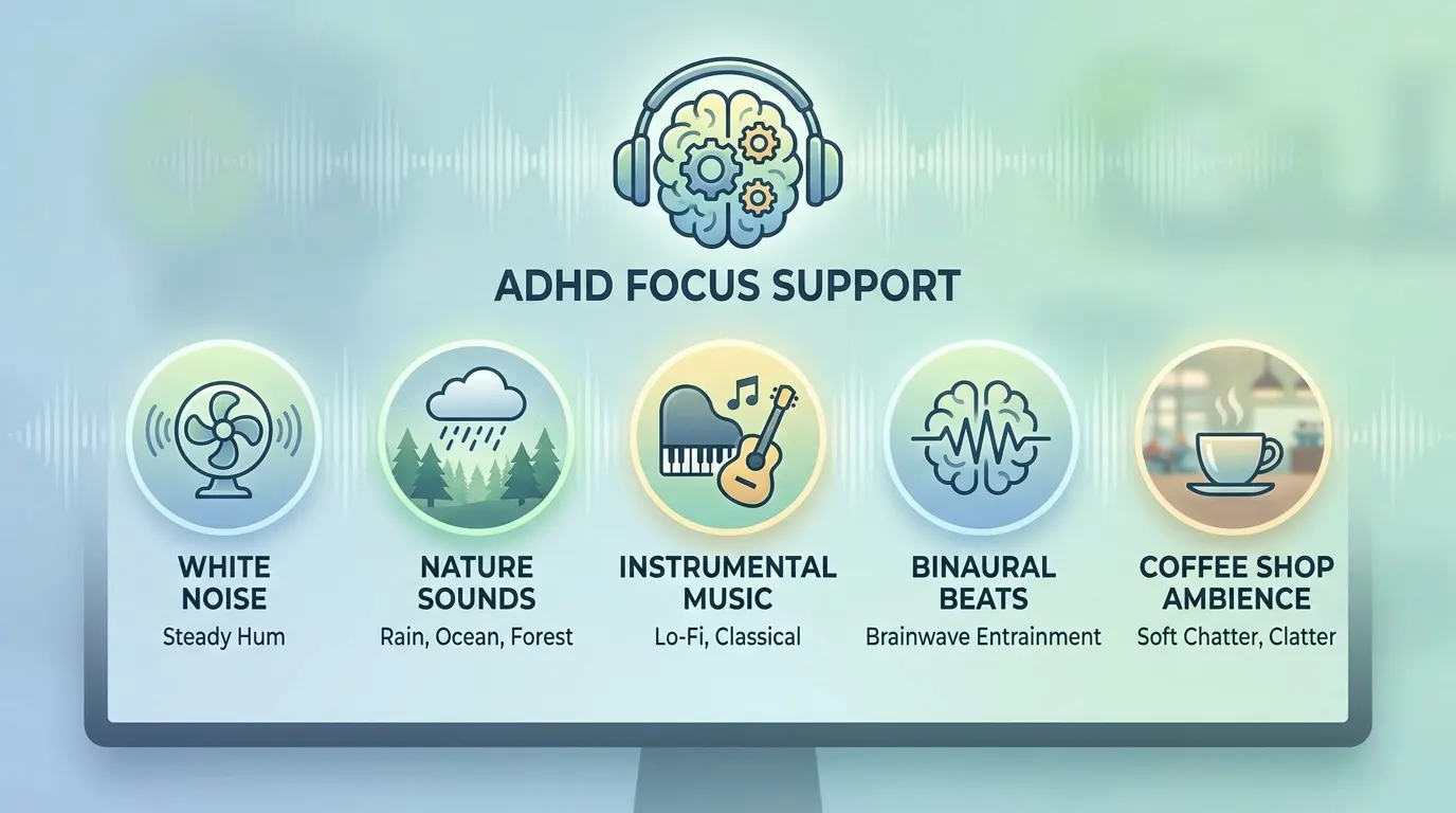 Top Ambient Sound Types That Help ADHD Users Stay Concentrated (2026 Guide)