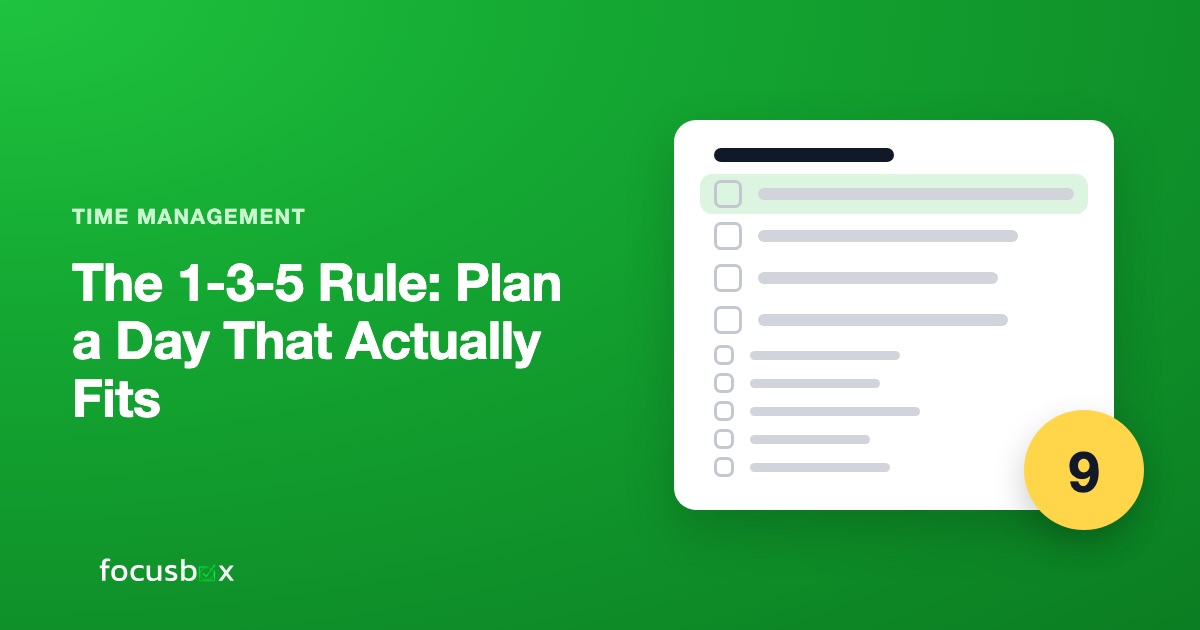 The 1-3-5 Rule: Plan a Day That Actually Fits