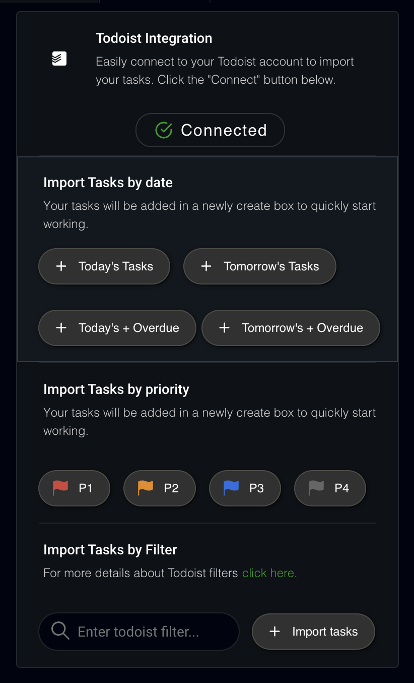Todoist Time Tracking in One Click