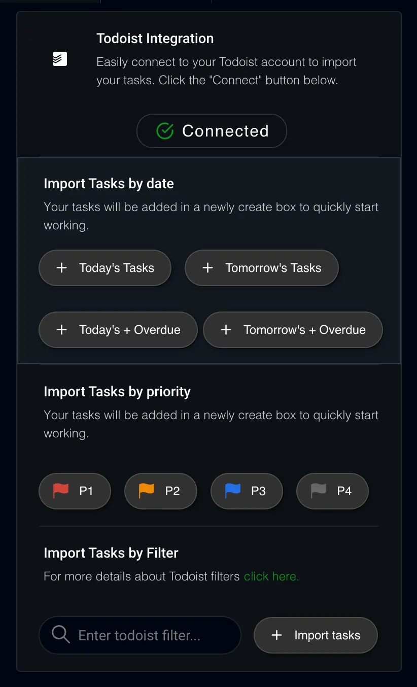 Todoist Time Tracking in One Click